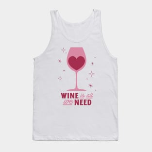 Wine Lover I Love Wine Heart Tank Top